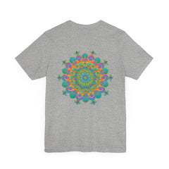 Vibrant Mandala Tee featuring intricate, colorful design representing spiritual peace and harmony, perfect for yoga and meditation practices