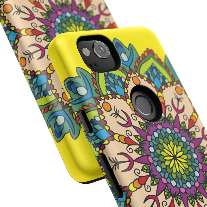 Intricate Floral Yellow Phone Case for Bold Protection and Style