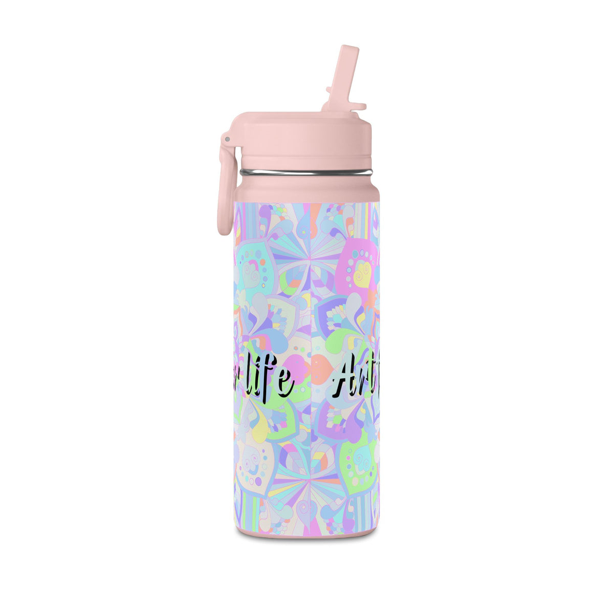 Pastel Floral Mini Water Bottle — "Art for Life" 20oz