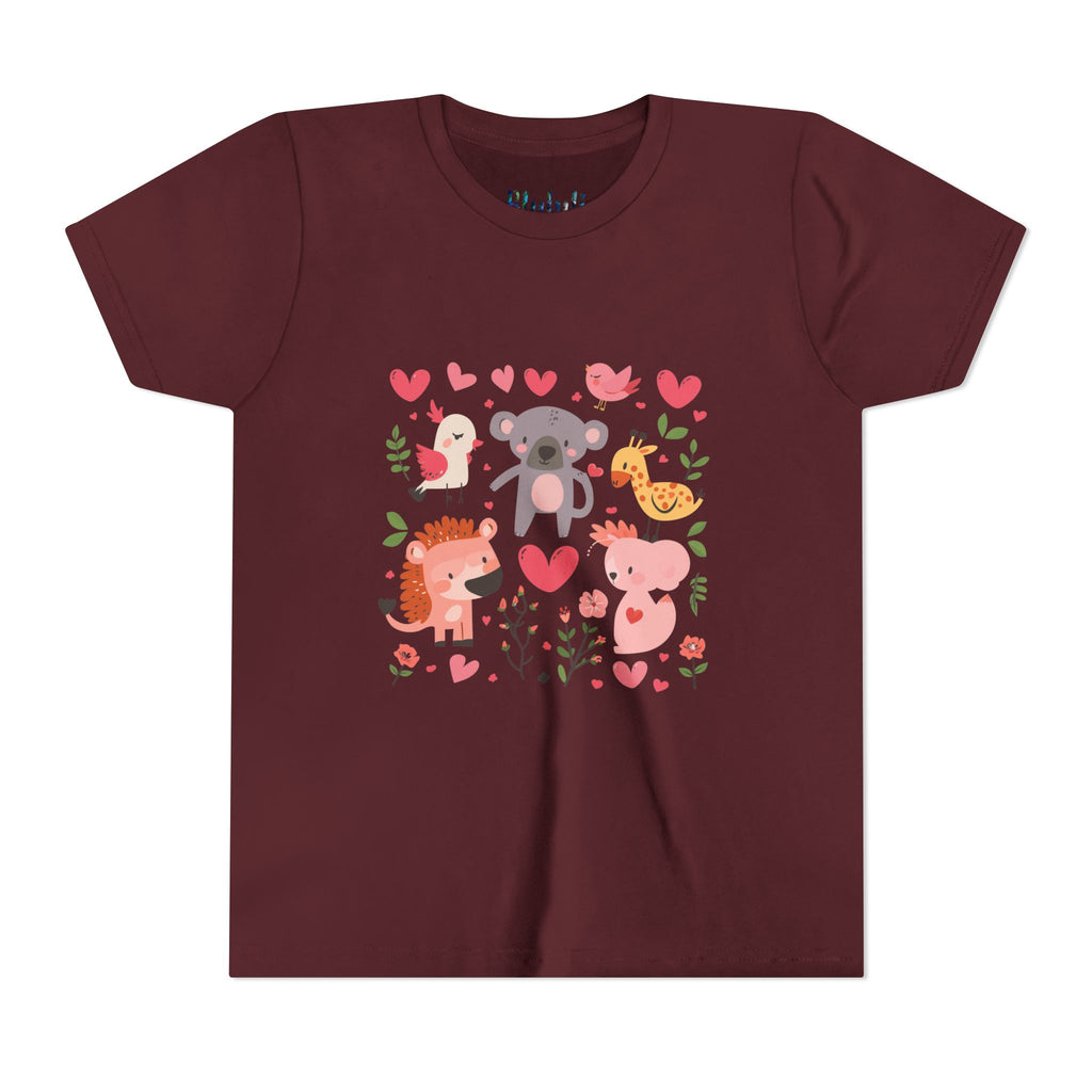 Entzückendes Animal Love Jugend T-Shirt, Süßes Kindershirt, Tier Grafik T-Shirt, Kindergeschenk, Geburtstags- oder Urlaubsoutfit 