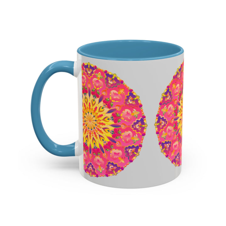 Decorative mug with stunning mandala art in pastel colors