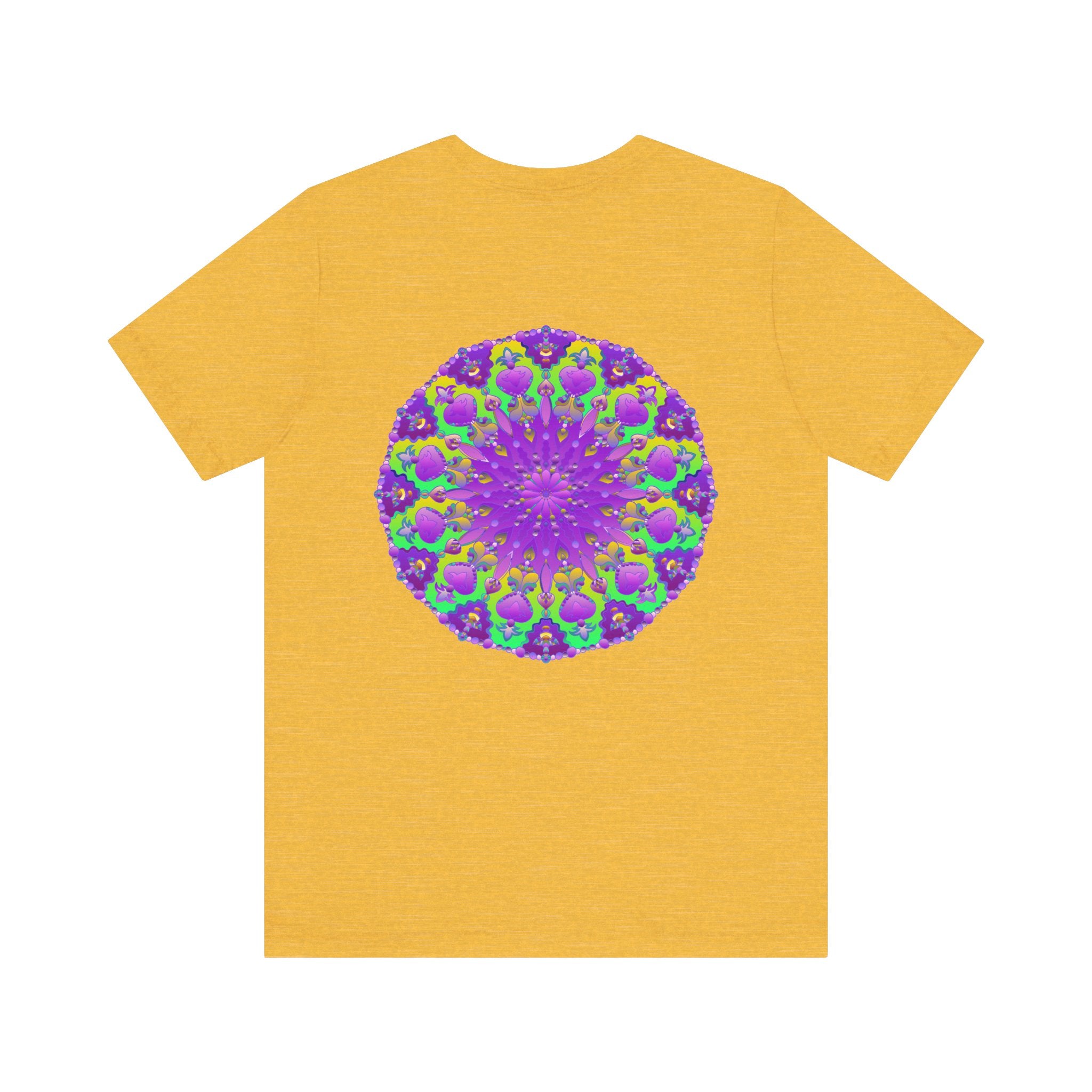 Beautiful purple mandala tee with intricate design representing spiritual peace and harmony, perfect for connecting with your inner self