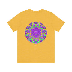 Beautiful purple mandala tee with intricate design representing spiritual peace and harmony, perfect for connecting with your inner self