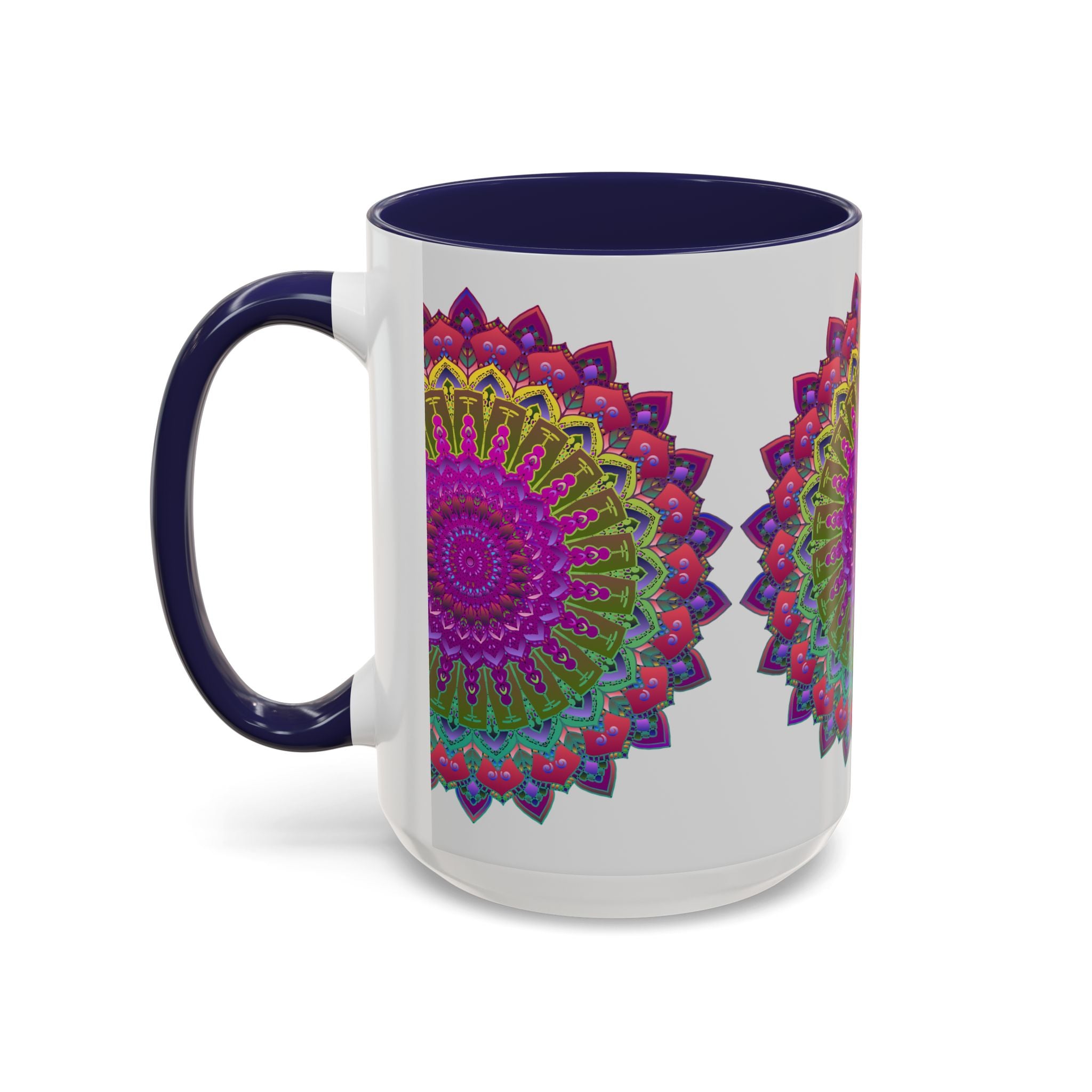  Vibrant and detailed mandala pattern on a high-quality ceramic mug