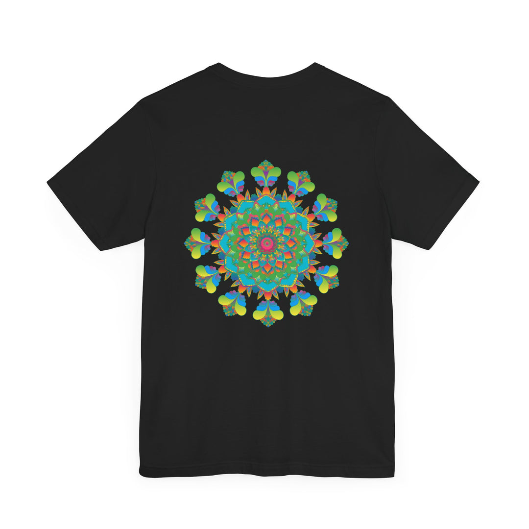 Colorful and intricate psychedelic mandala design on a comfortable t-shirt with spiritual vibes