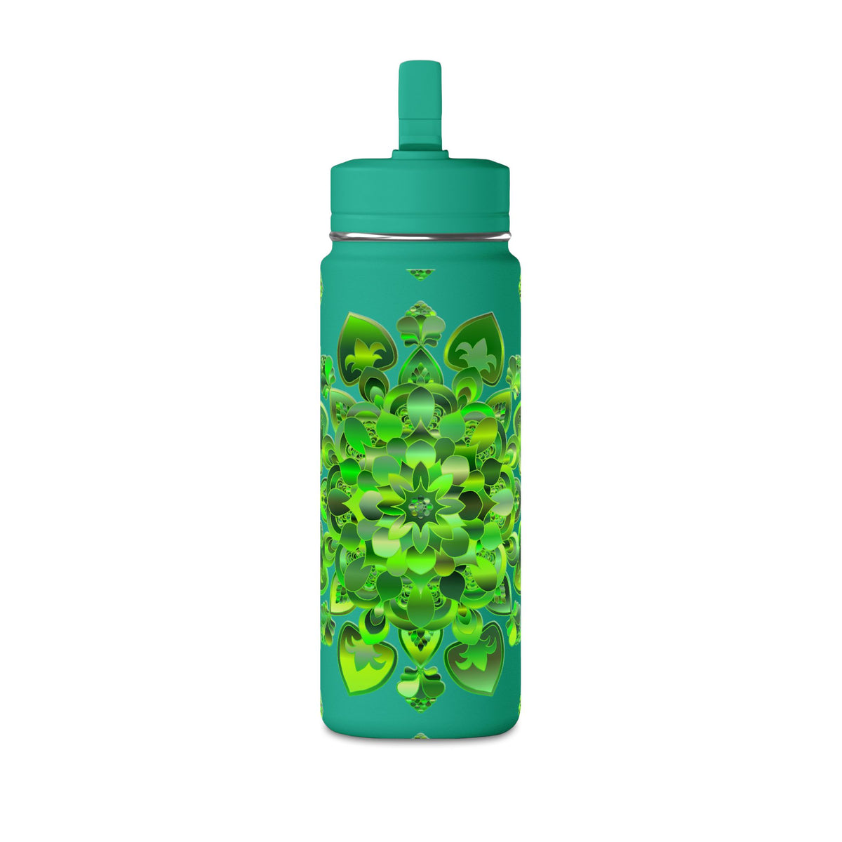 20oz Mini Water Bottle — Green Clover Kaleidoscope St. Patrick’s Day Bottle