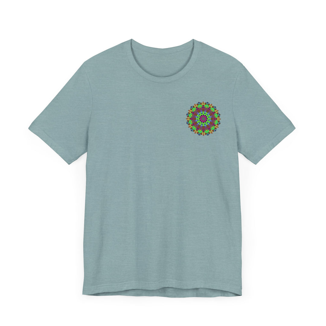 Stunning mandala t-shirt with vibrant colors and peaceful message