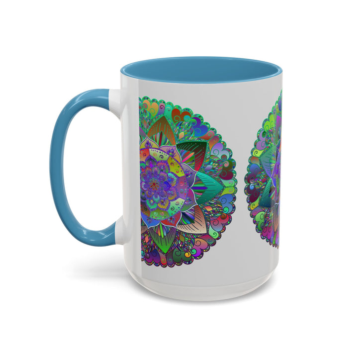 Beautifully designed mandala art mug with vibrant and intricate patterns