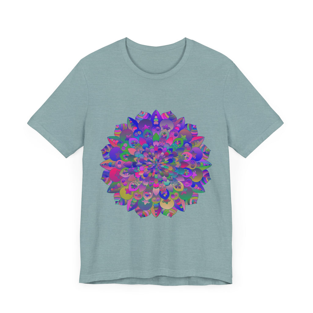 Vibrant Mandala T-Shirt featuring intricate spiritual art and colorful design