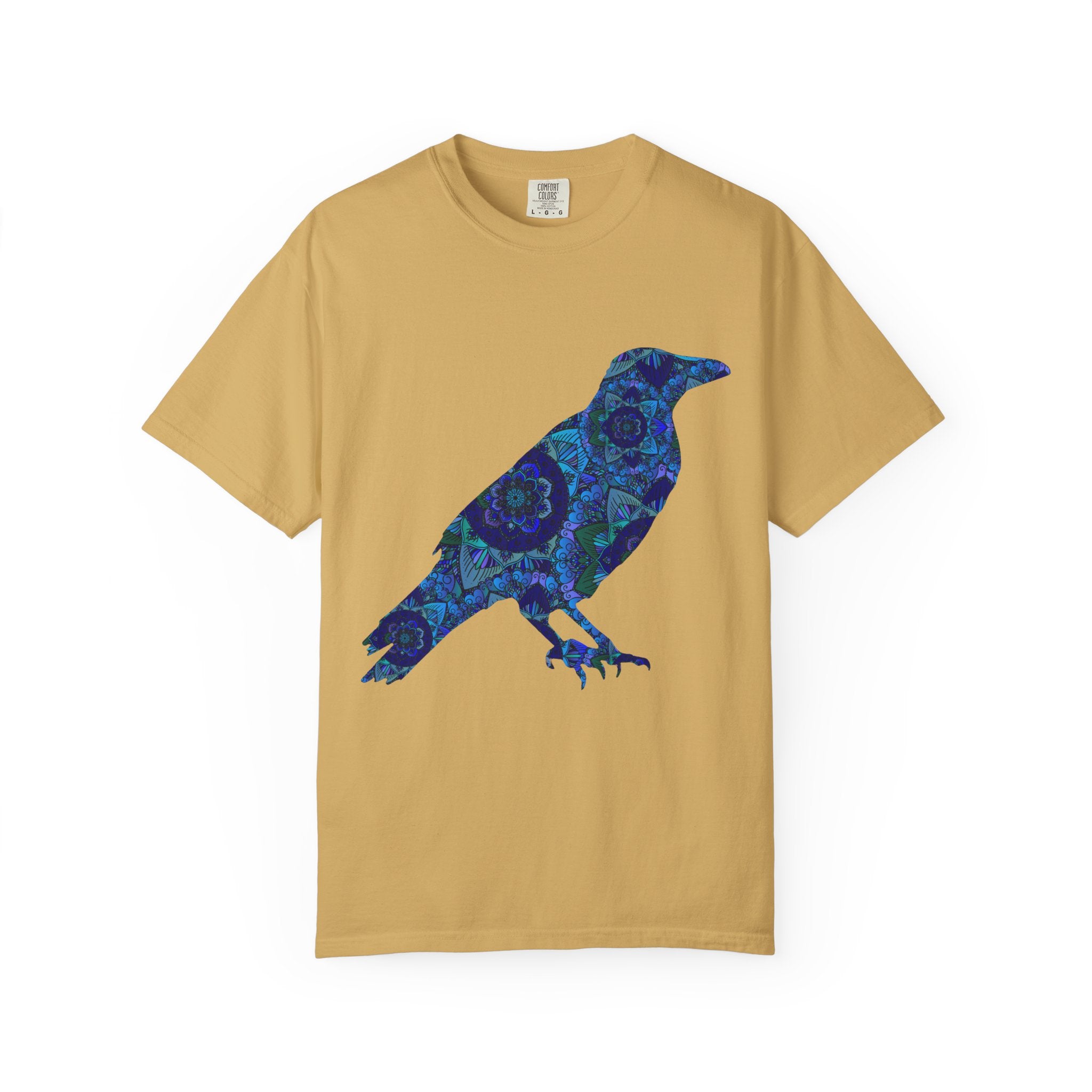 Blue Mandala Raven T‑Shirt — Inner Protection Crow Graphic Tee