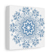 Beautiful handmade Mandala Design Wall Art in Steel Blue, on Matte Canvas, stretched and 125 inches thick