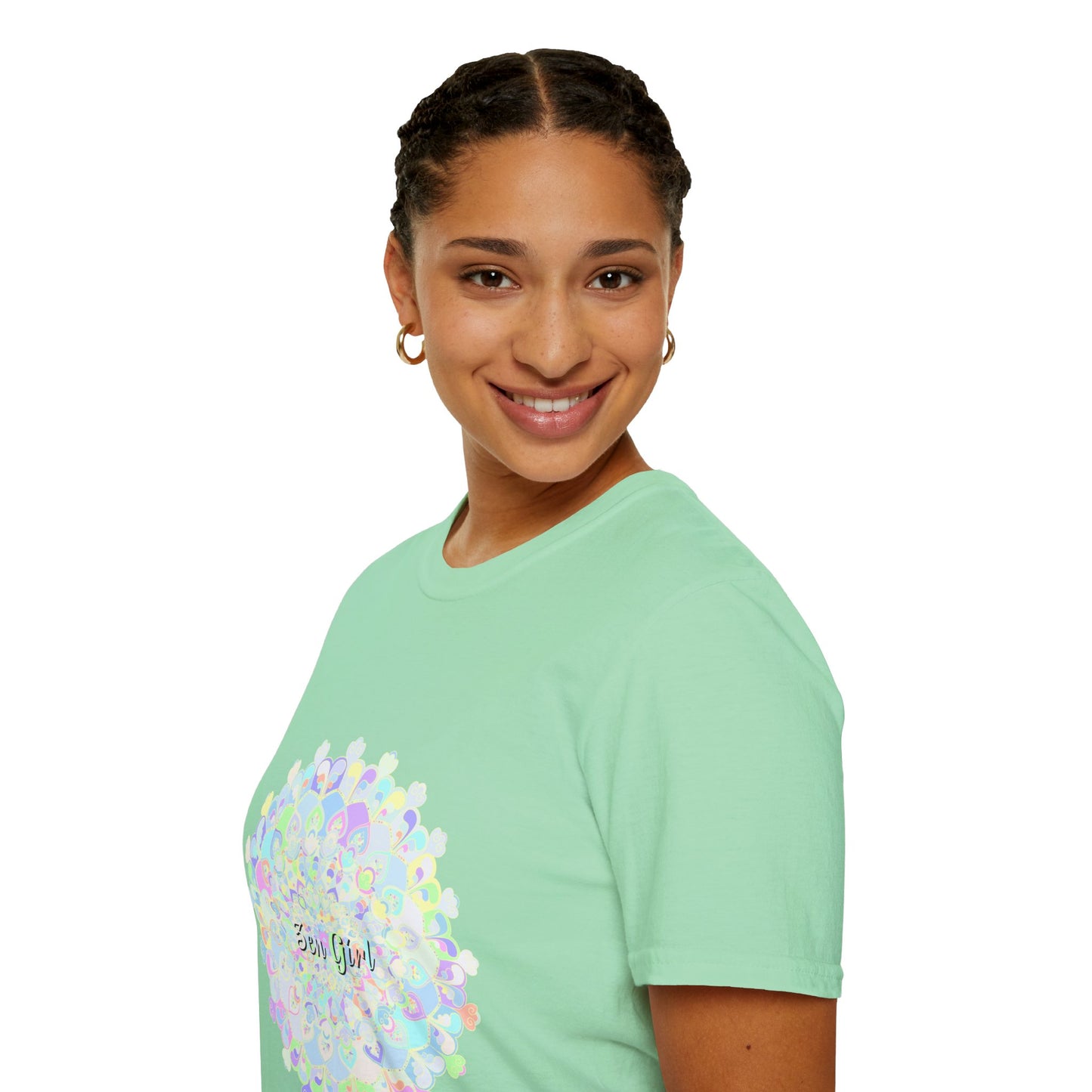 Colorful mandala t-shirt with a unique and intricate design for a bold and stylish look