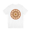 Beautiful, colorful Mandala Tee with intricate pattern representing spiritual peace and harmony, perfect for meditation and yoga practice