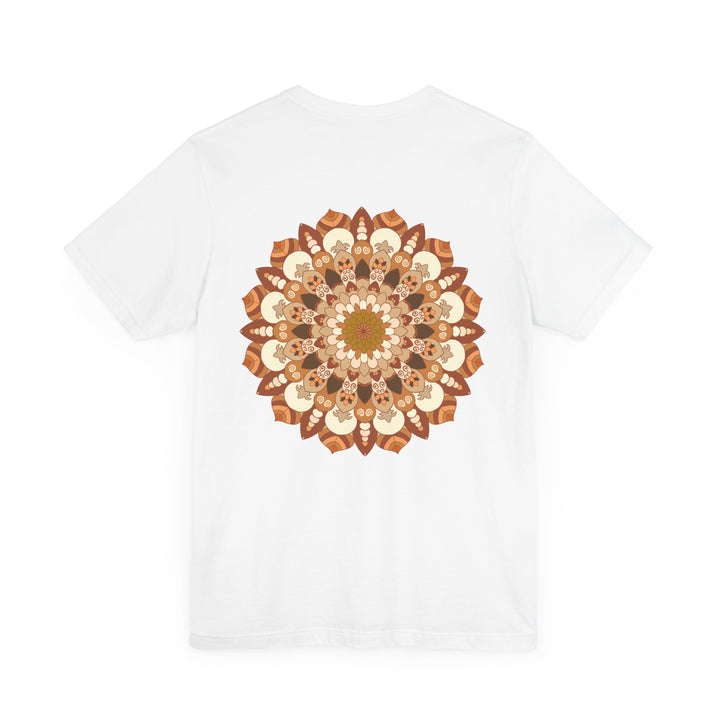 Beautiful, colorful Mandala Tee with intricate pattern representing spiritual peace and harmony, perfect for meditation and yoga practice