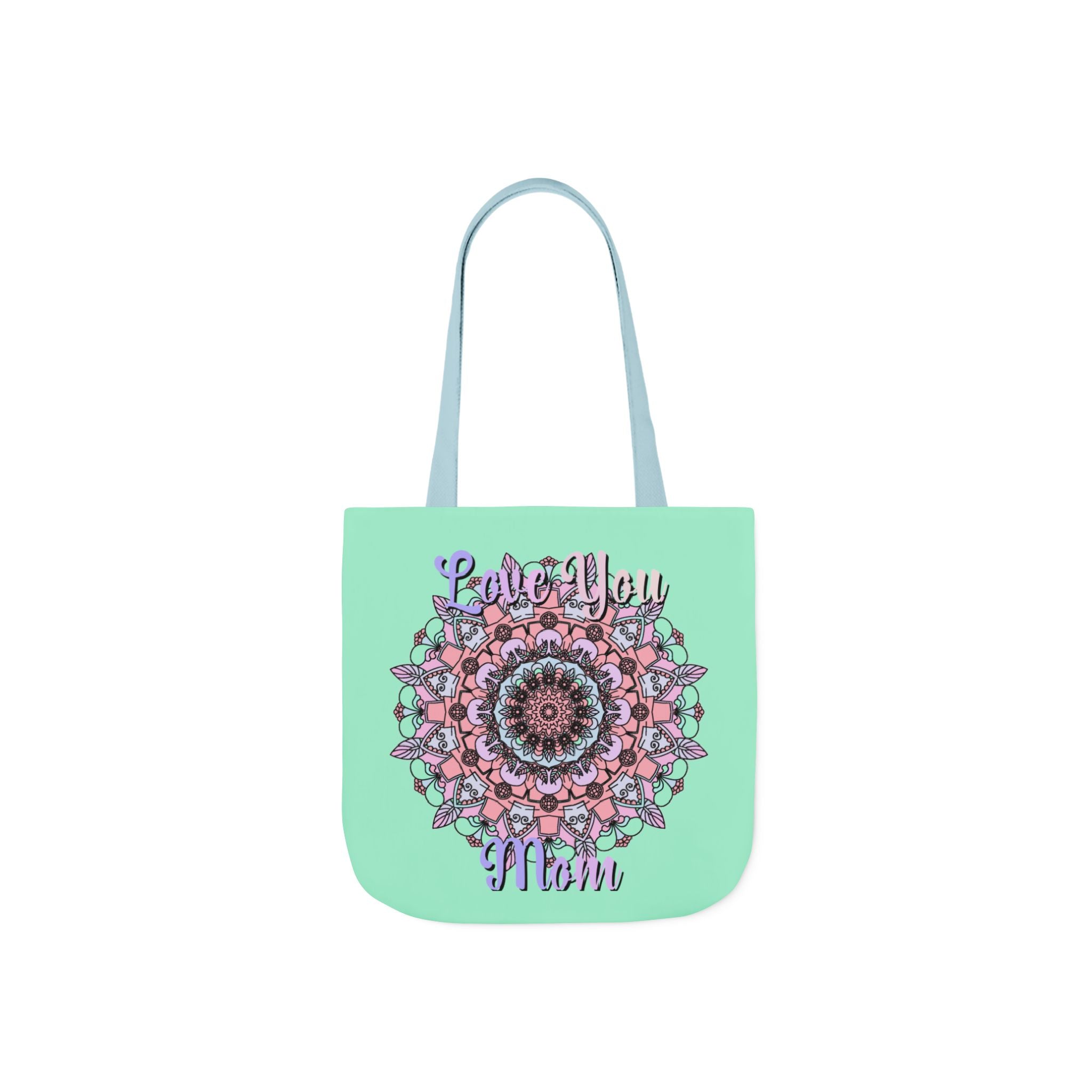 Mandala 'Love You Mom' Canvas Tote — Floral Mother's Day Gift Bag