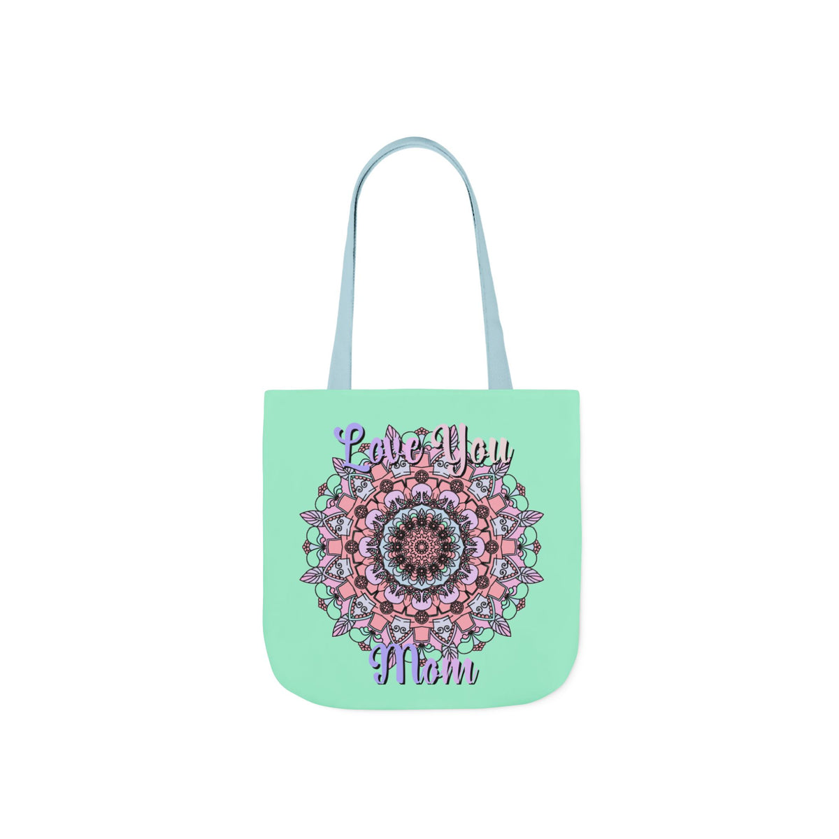 Mandala 'Love You Mom' Canvas Tote — Floral Mother's Day Gift Bag
