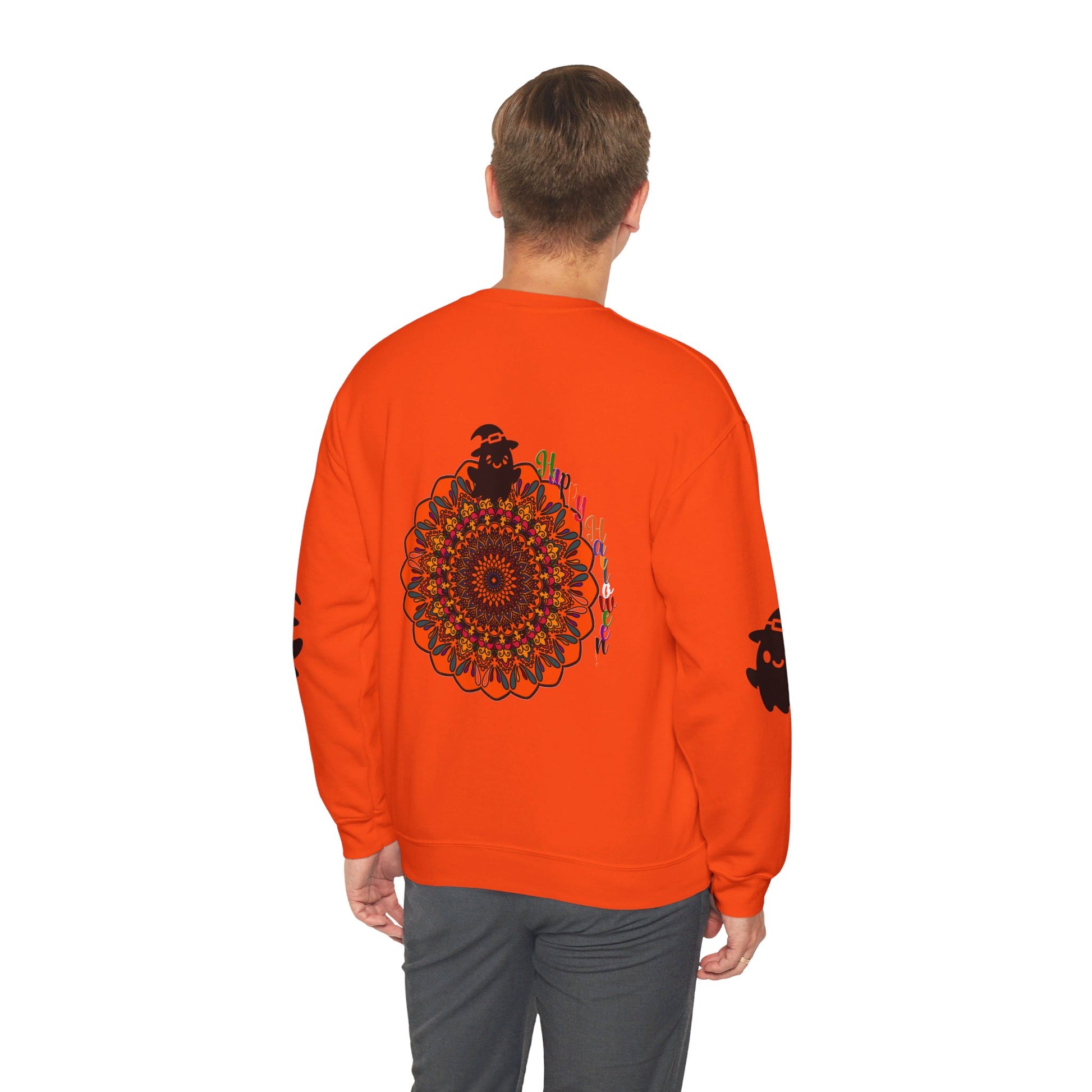 Unisex heavy blend crewneck sweatshirt featuring cute ghost design for Halloween