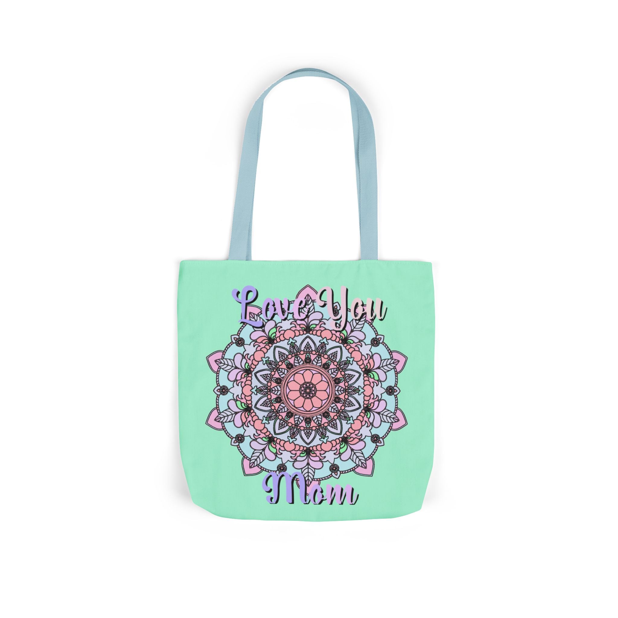 Mandala 'Love You Mom' Canvas Tote — Floral Mother's Day Gift Bag