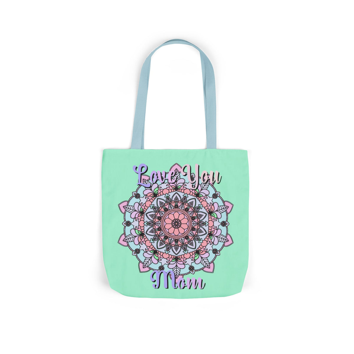 Mandala 'Love You Mom' Canvas Tote — Floral Mother's Day Gift Bag