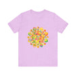 Colorful and vibrant psychedelic mandala tee with trippy design and eye-catching patterns