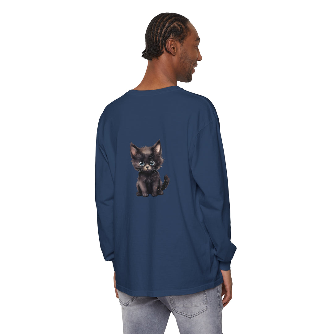 Cute Kitten with Blue Eyes Long Sleeve T-Shirt Alt Text 56