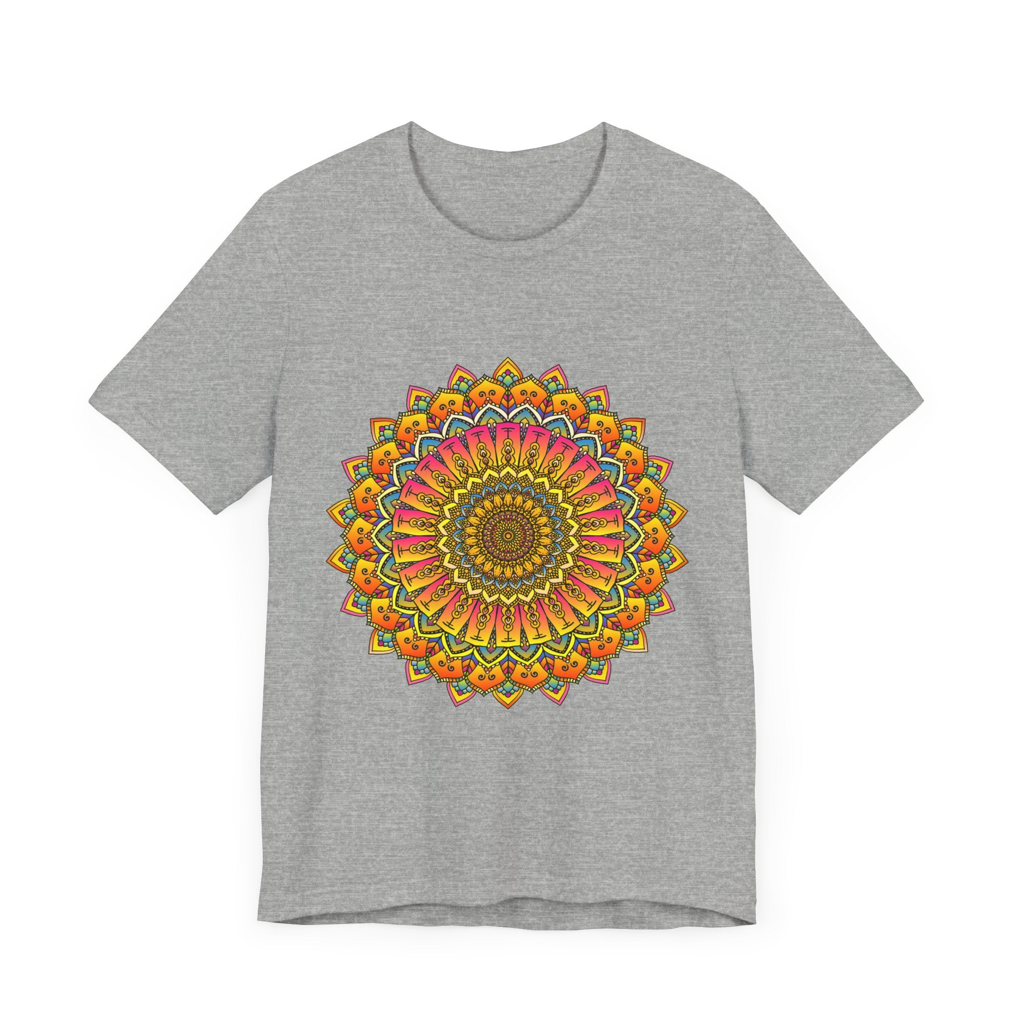 Vibrant Mandala Tee featuring intricate and colorful spiritual art design