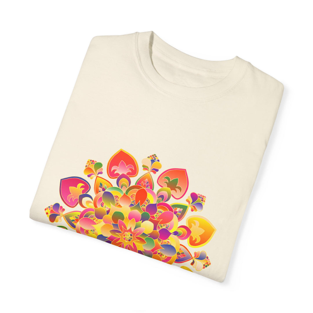 Colorful and intricately designed Vibrant Mandala T-Shirt, a hand-drawn masterpiece