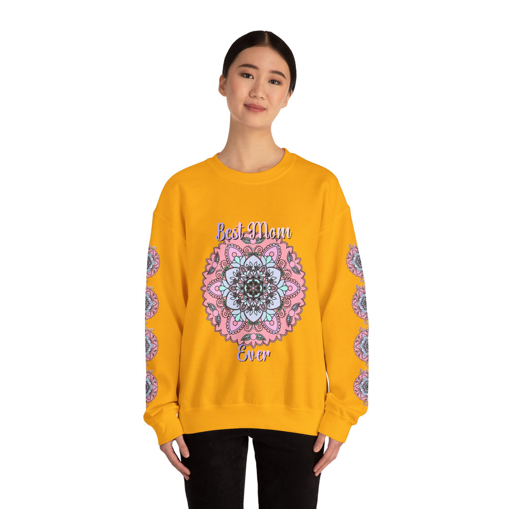 Felpa con stampa Mandala intricata "La mamma migliore di sempre"