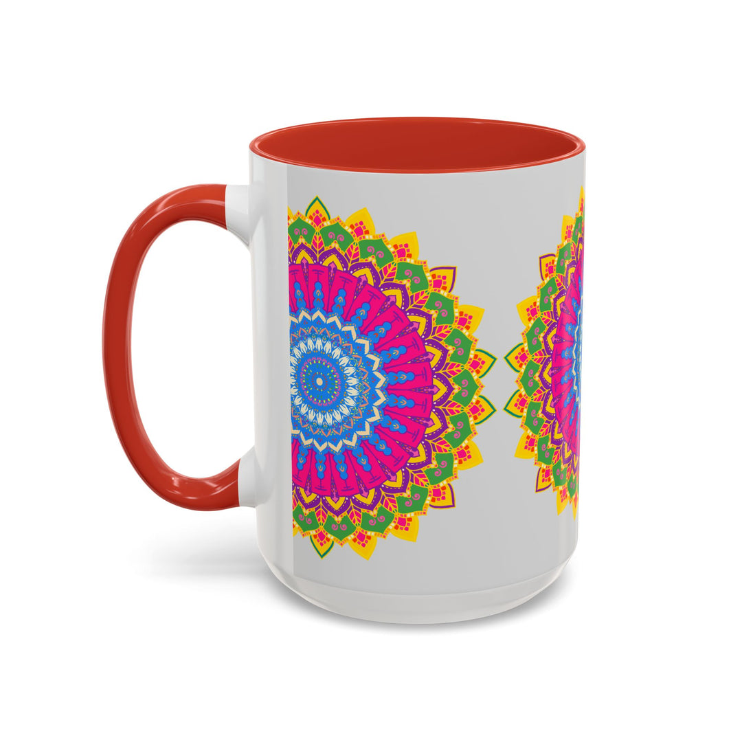 Colorful geometric design Mandala Art Mug, perfect for enjoying your favorite hot beverage in style