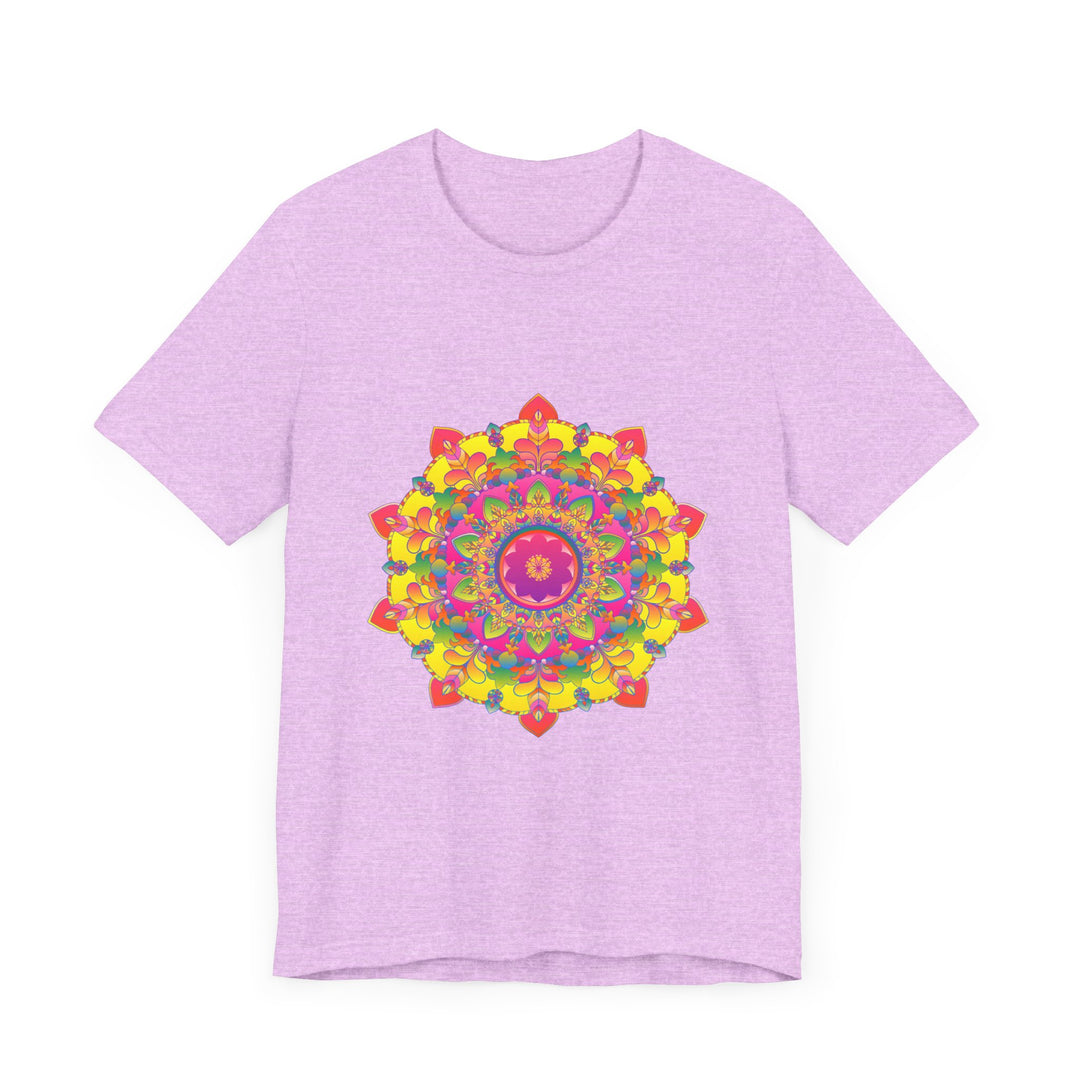 Vibrant Mandala Tee featuring a colorful floral design perfect for summer