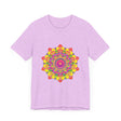 Vibrant Mandala Tee featuring a colorful floral design perfect for summer