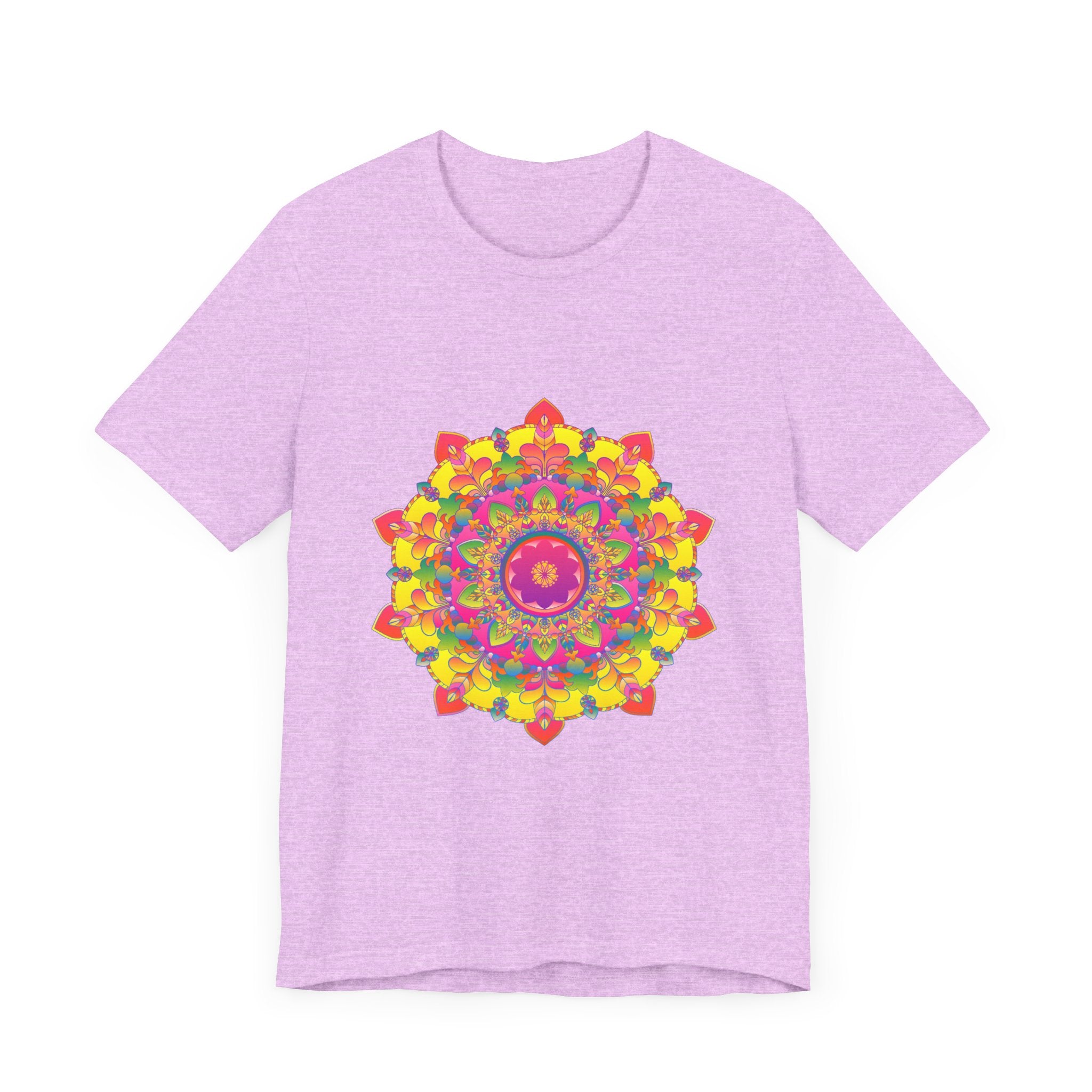 Vibrant Mandala Tee featuring a colorful floral design perfect for summer