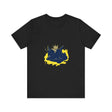 Black Cat Mystery - Street Art T-Shirt featuring a bold, graffiti-style design on a black t-shirt