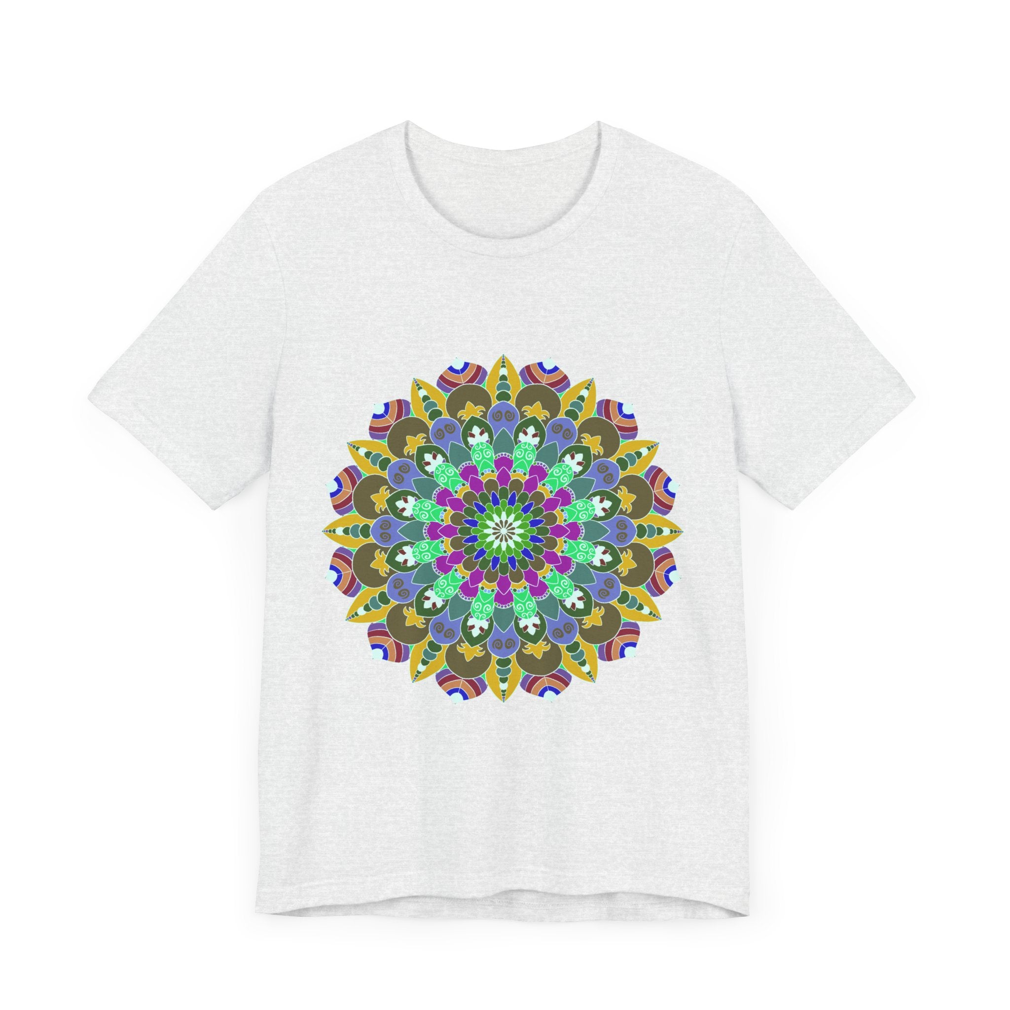 Colorful mandala peace t-shirt with intricate spiritual art design and vibrant colors