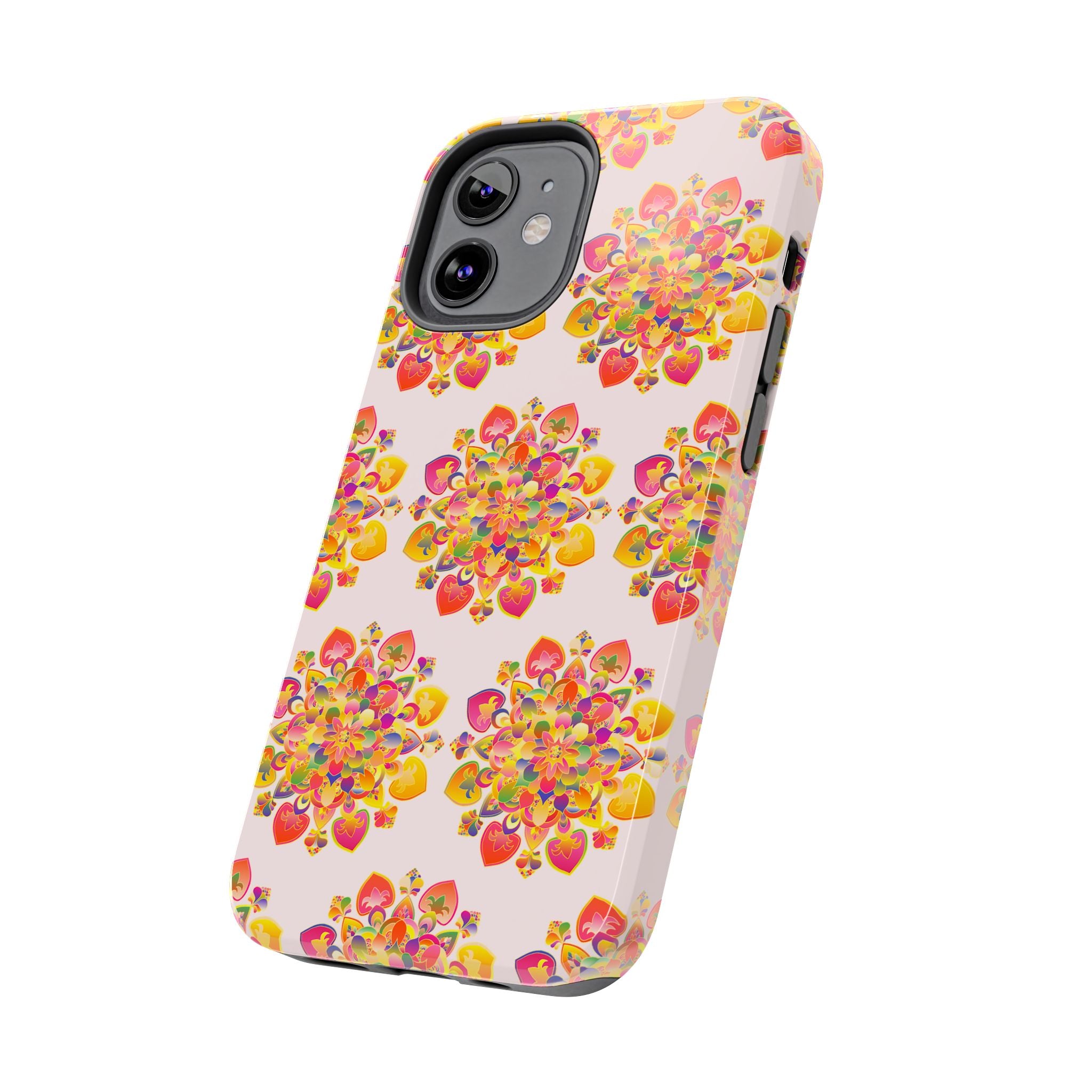 Phone Case - Hand-Drawn Mandala Art - Light Pink Long Description 49