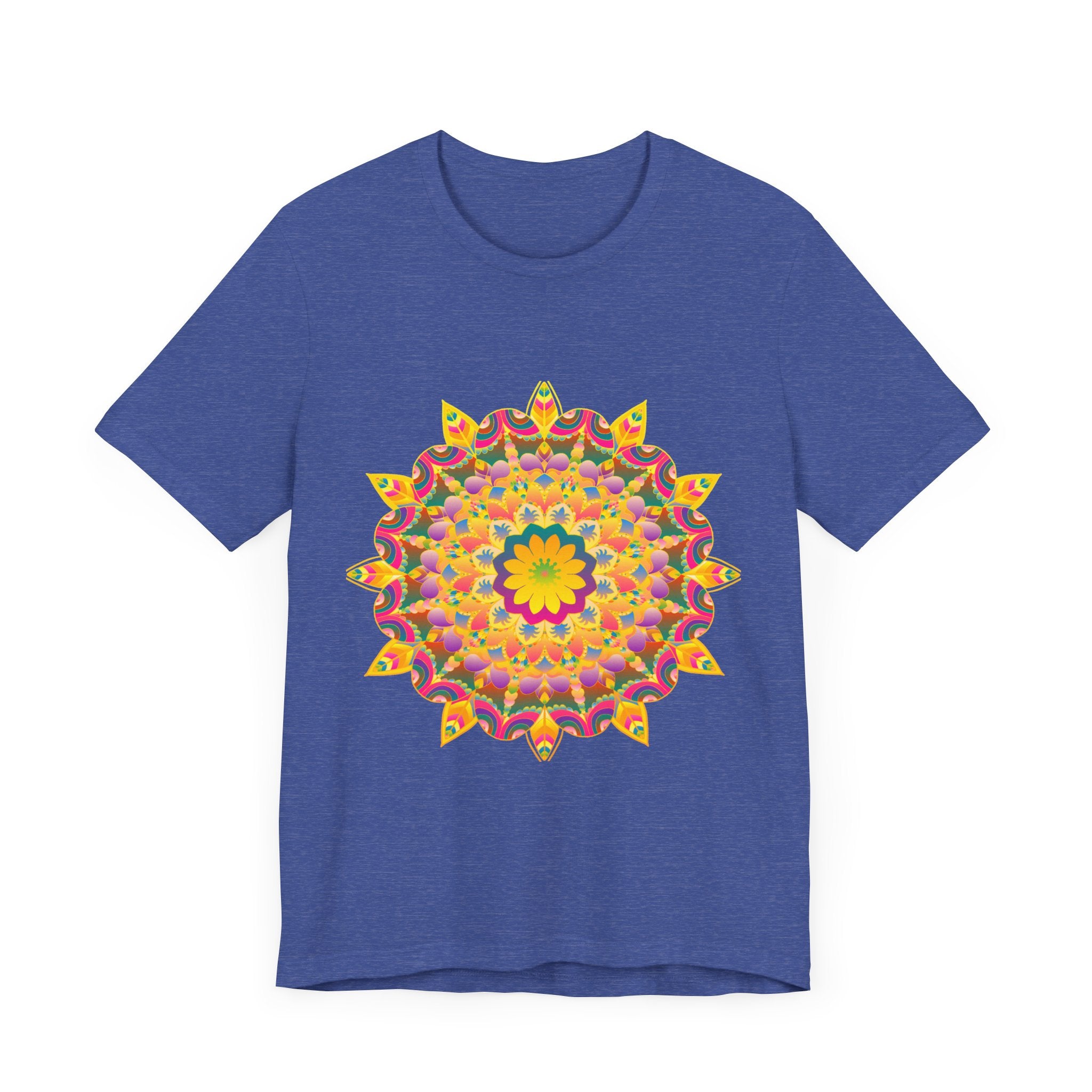 Vibrant mandala t-shirt featuring colorful and spiritual art design for a unique and eye-catching look