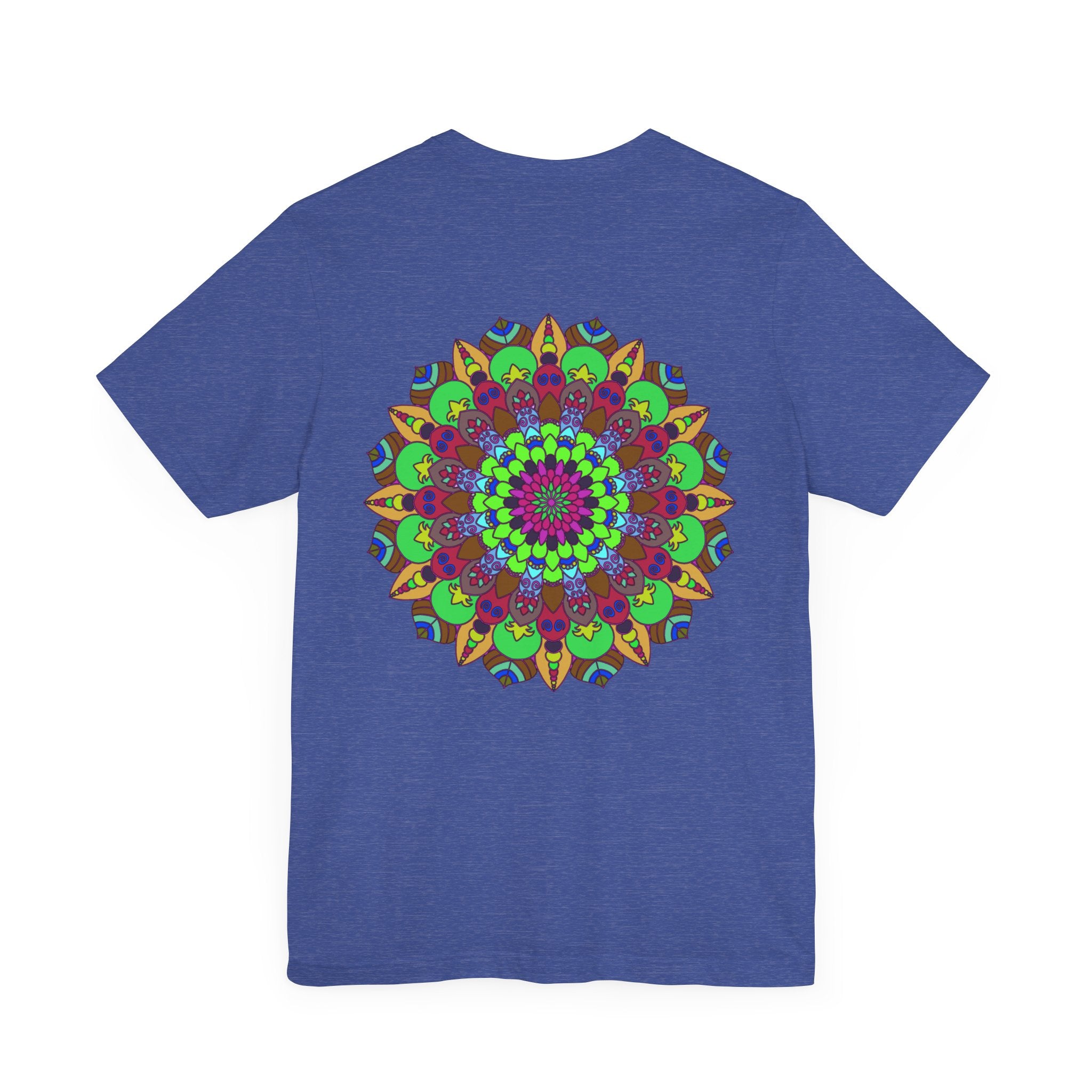 Colorful and intricate mandala design t-shirt promoting peace and harmony