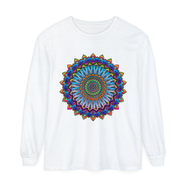 Colorful and intricate mandala design long sleeve t-shirt for men and women