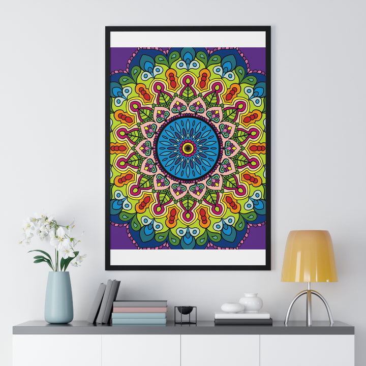 Intricate hand-drawn mandala art poster to enhance your yoga space