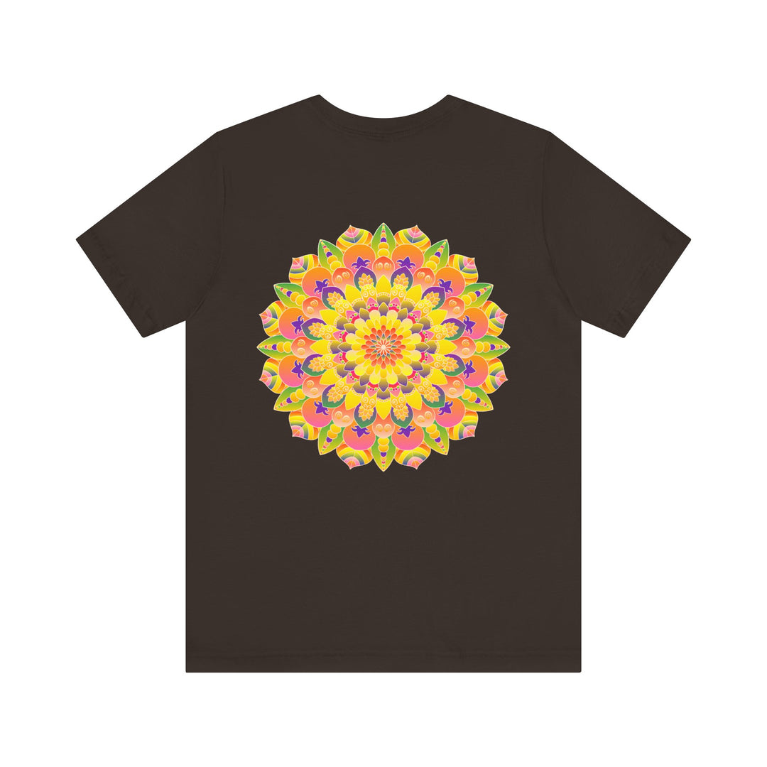 Vibrant Mandala Tee featuring a beautiful and intricate design representing peace and harmony, perfect for adding a pop of color to your wardrobe