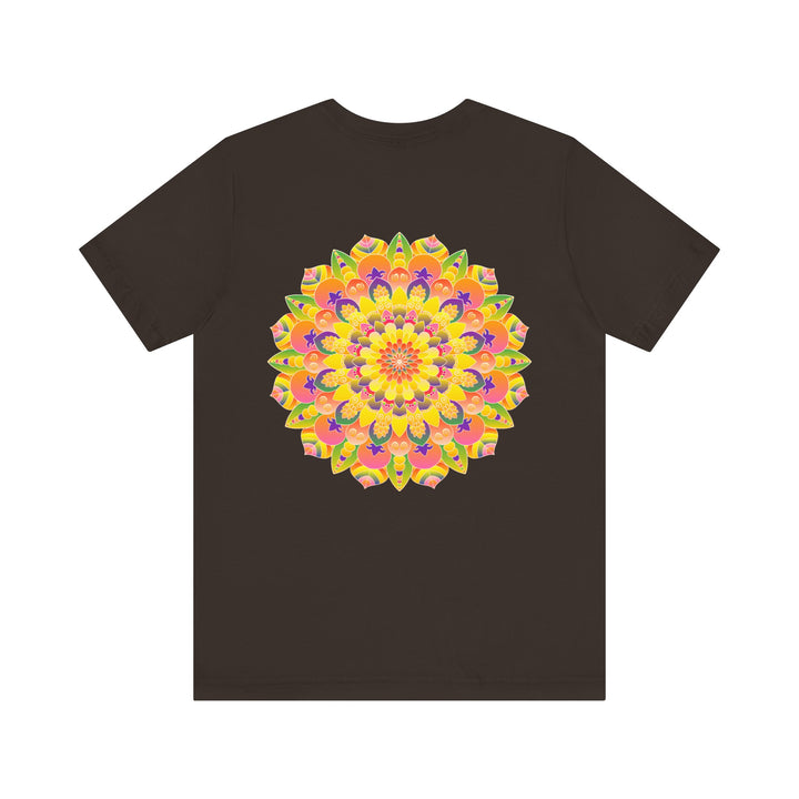 Vibrant Mandala Tee featuring a beautiful and intricate design representing peace and harmony, perfect for adding a pop of color to your wardrobe