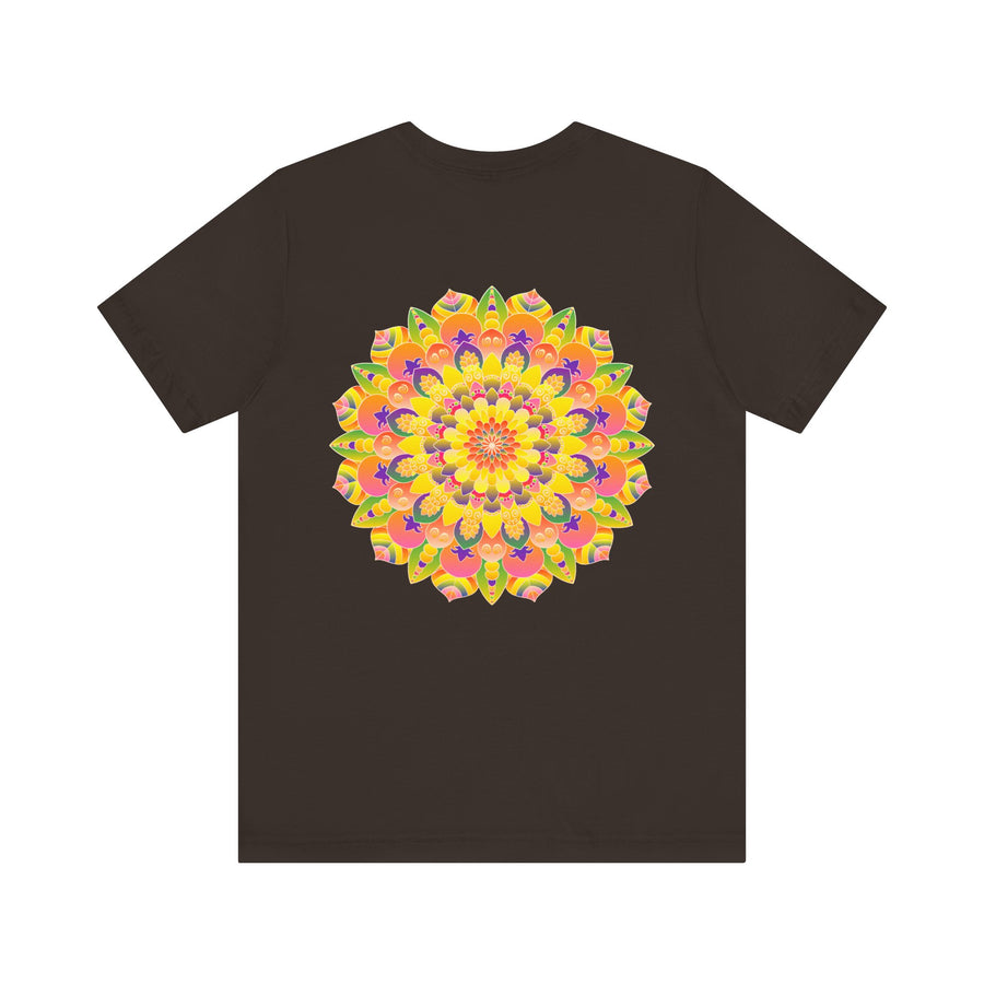 Vibrant Mandala Tee featuring a beautiful and intricate design representing peace and harmony, perfect for adding a pop of color to your wardrobe