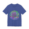 Vibrant and detailed mandala design t-shirt in various colors for a unique and eye-catching fashion statement