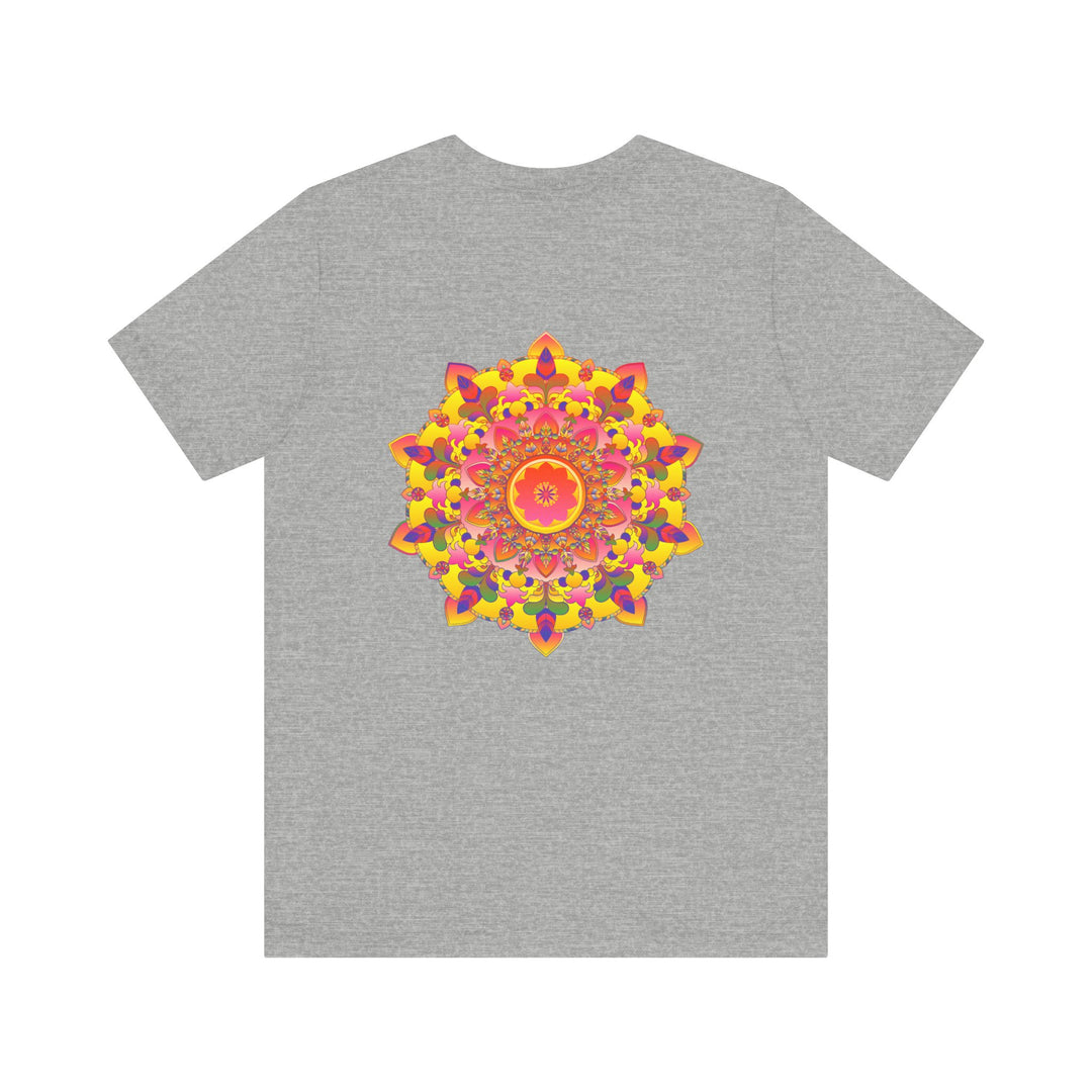 Comfortable and trendy t-shirt with a vibrant mandala design promoting inner harmony