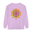 Colorful and intricate mandala design long sleeve t-shirt for women