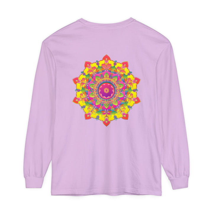 Colorful and intricate mandala design long sleeve t-shirt for women