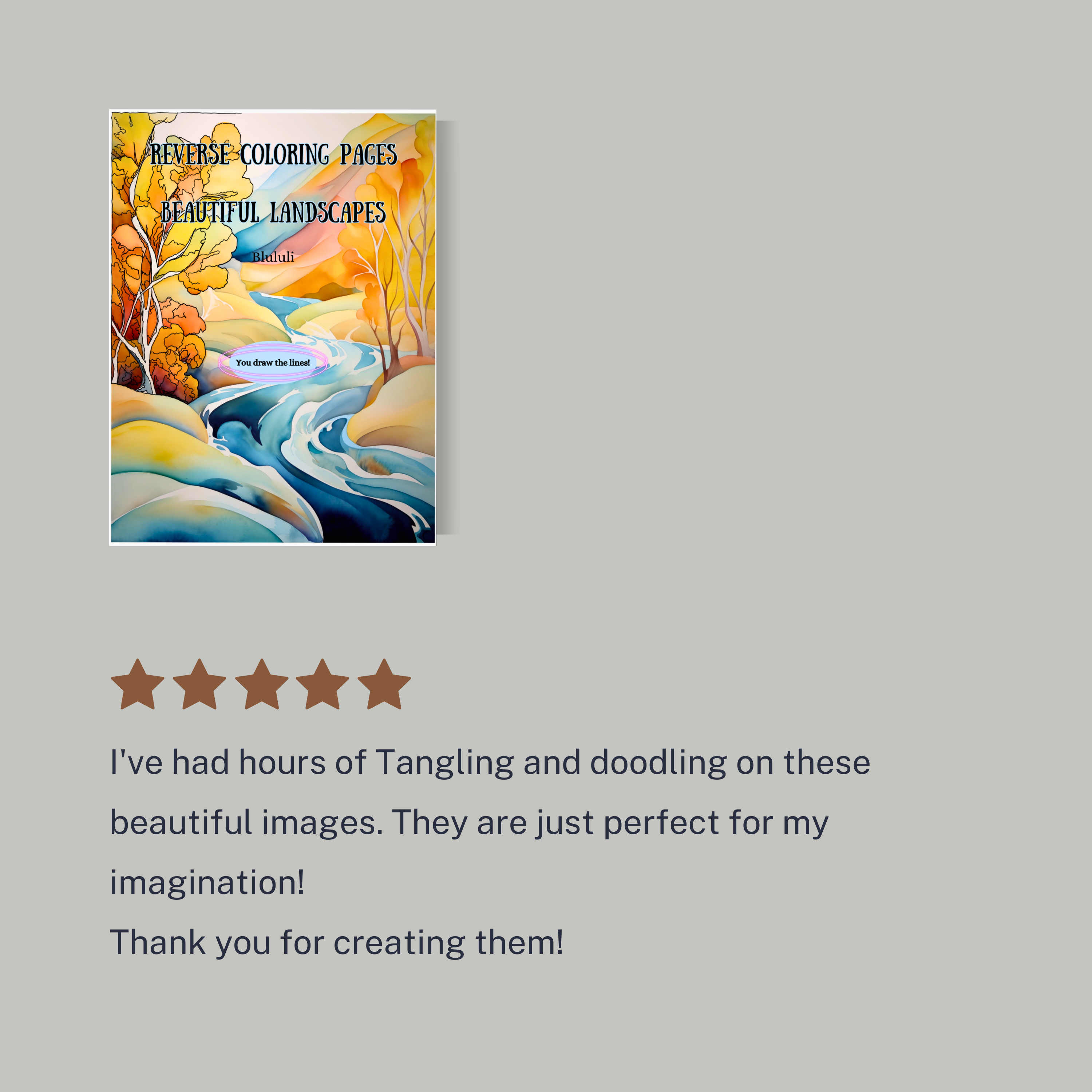 Reverse coloring pages for adults. Beautiful watercolor landscapes.