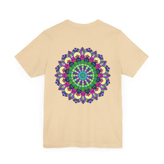 A beautiful and intricate mandala design on a soft cotton tee, promoting spiritual peace and harmony through its soothing colors and patterns