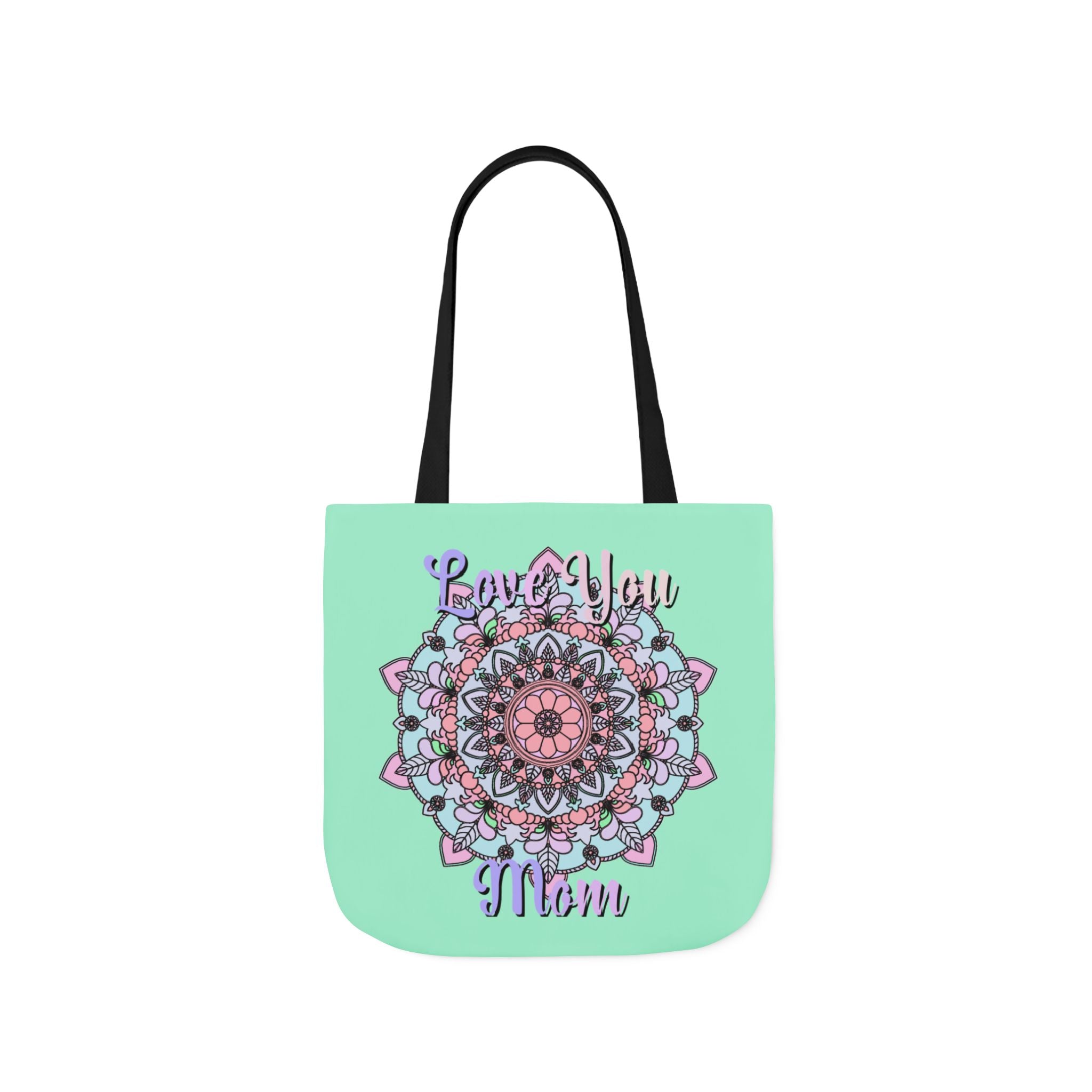 Mandala 'Love You Mom' Canvas Tote — Floral Mother's Day Gift Bag