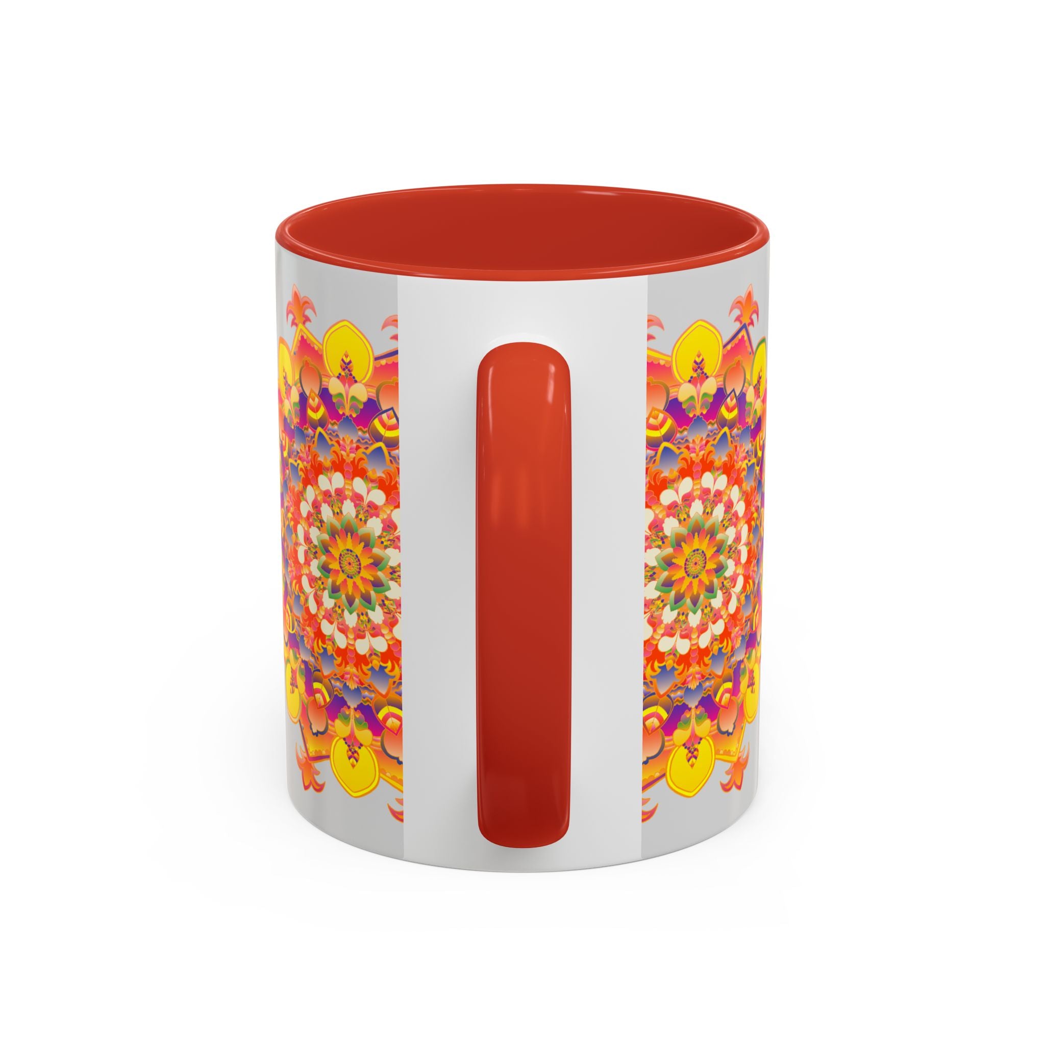 Beautiful and intricate vibrant mandala mug with colorful artistic design